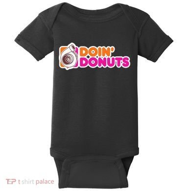 Doin Donuts Racing Fast Car Baby Bodysuit