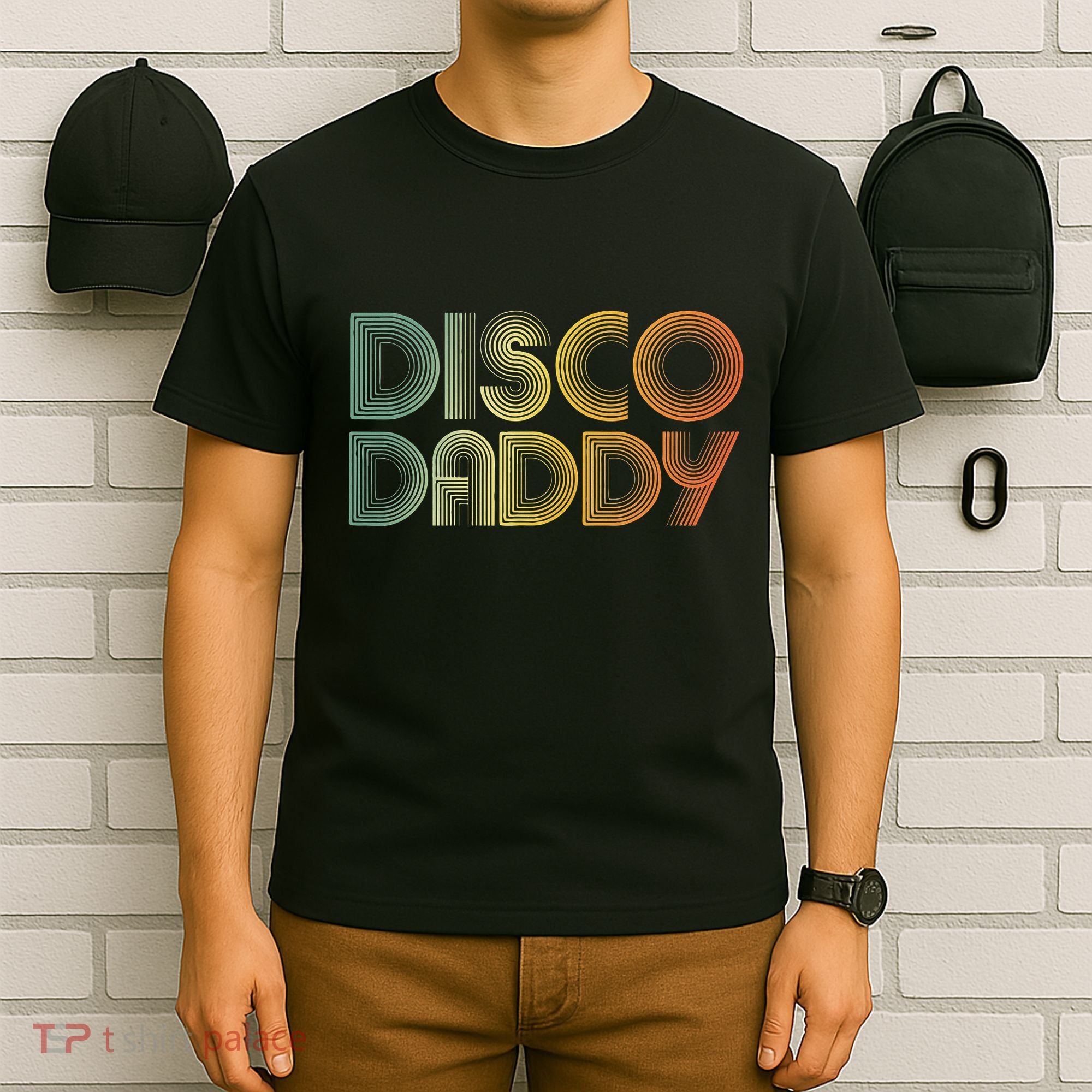 Disco Daddy Retro 60s 70s Party Costume Dad Fathers Day T-Shirt