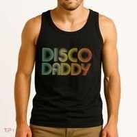 Disco Daddy Retro 60s 70s Party Costume Dad Fathers Day Tank Top thumb 3