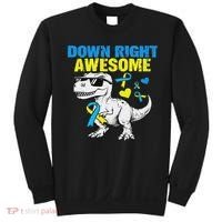 Dinosaur Down Right Awesome Down Syndrome Awareness Sweatshirt thumb 0