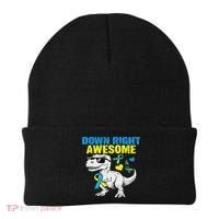 Dinosaur Down Right Awesome Down Syndrome Awareness Beanie thumb 0