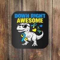 Dinosaur Down Right Awesome Down Syndrome Awareness Coaster thumb 0