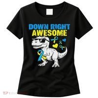Dinosaur Down Right Awesome Down Syndrome Awareness Women's T-Shirt thumb 0