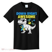 Dinosaur Down Right Awesome Down Syndrome Awareness Kids T-Shirt thumb 0