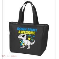 Dinosaur Down Right Awesome Down Syndrome Awareness Tote Bag thumb 3