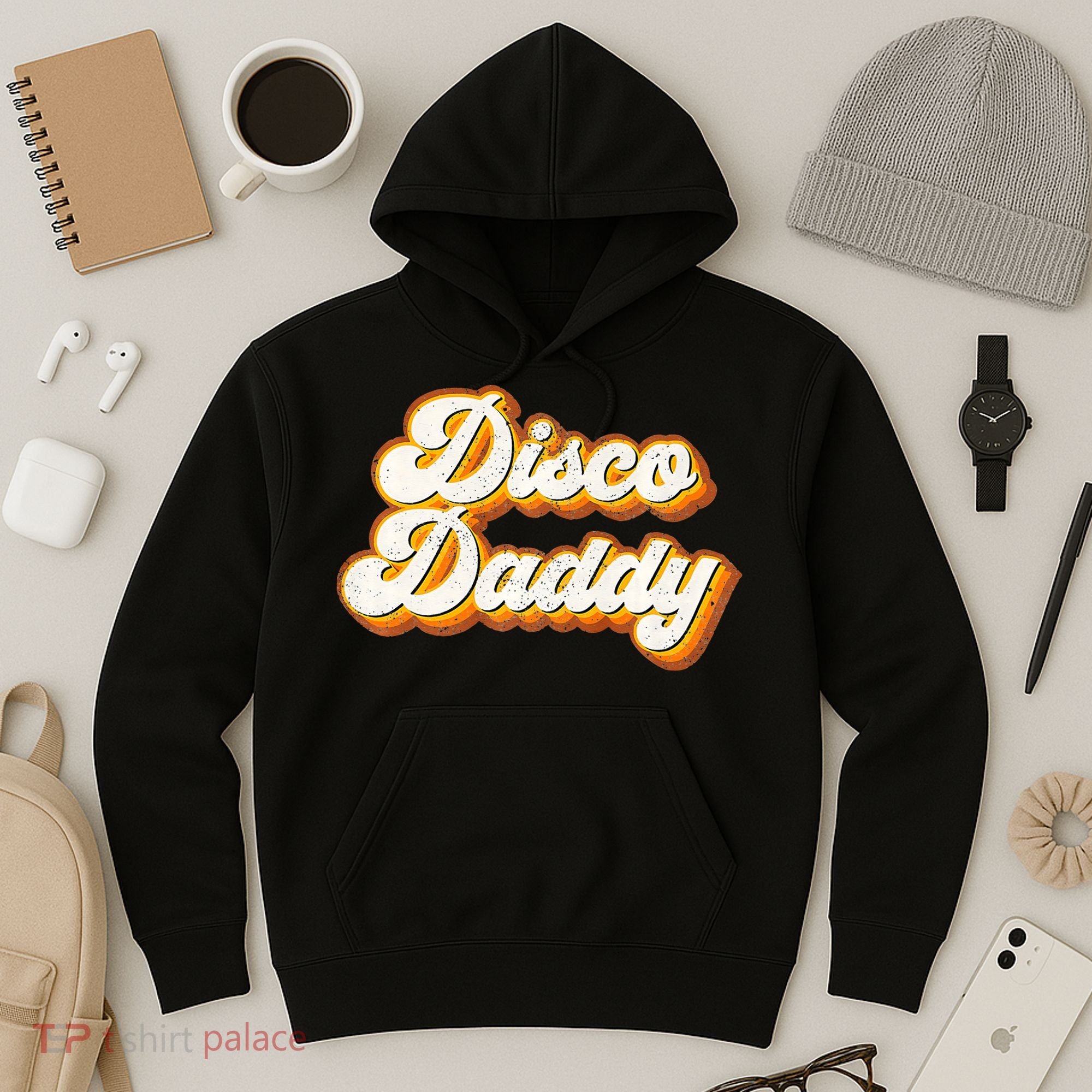 Disco Daddy Retro Matching60s 70s Party CostumeDad Hoodie