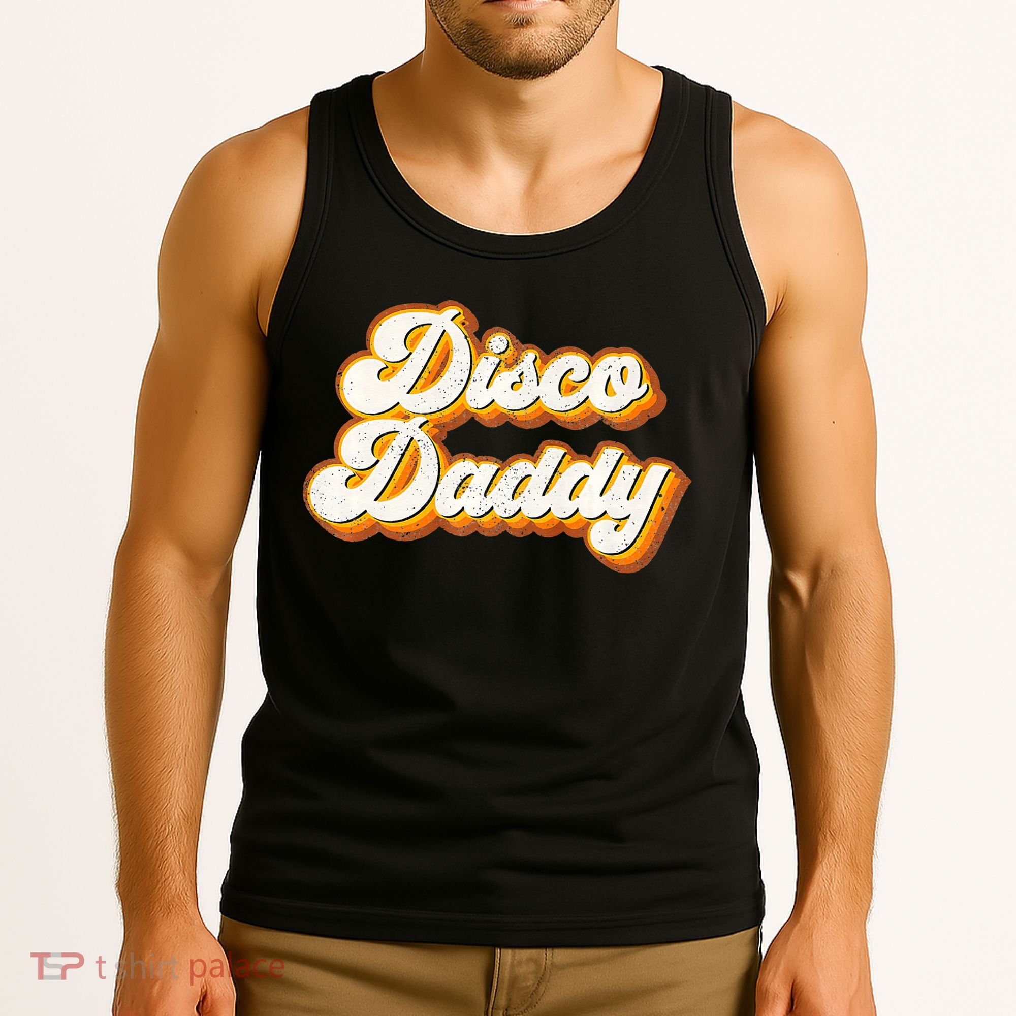 Disco Daddy Retro Matching60s 70s Party CostumeDad Tank Top
