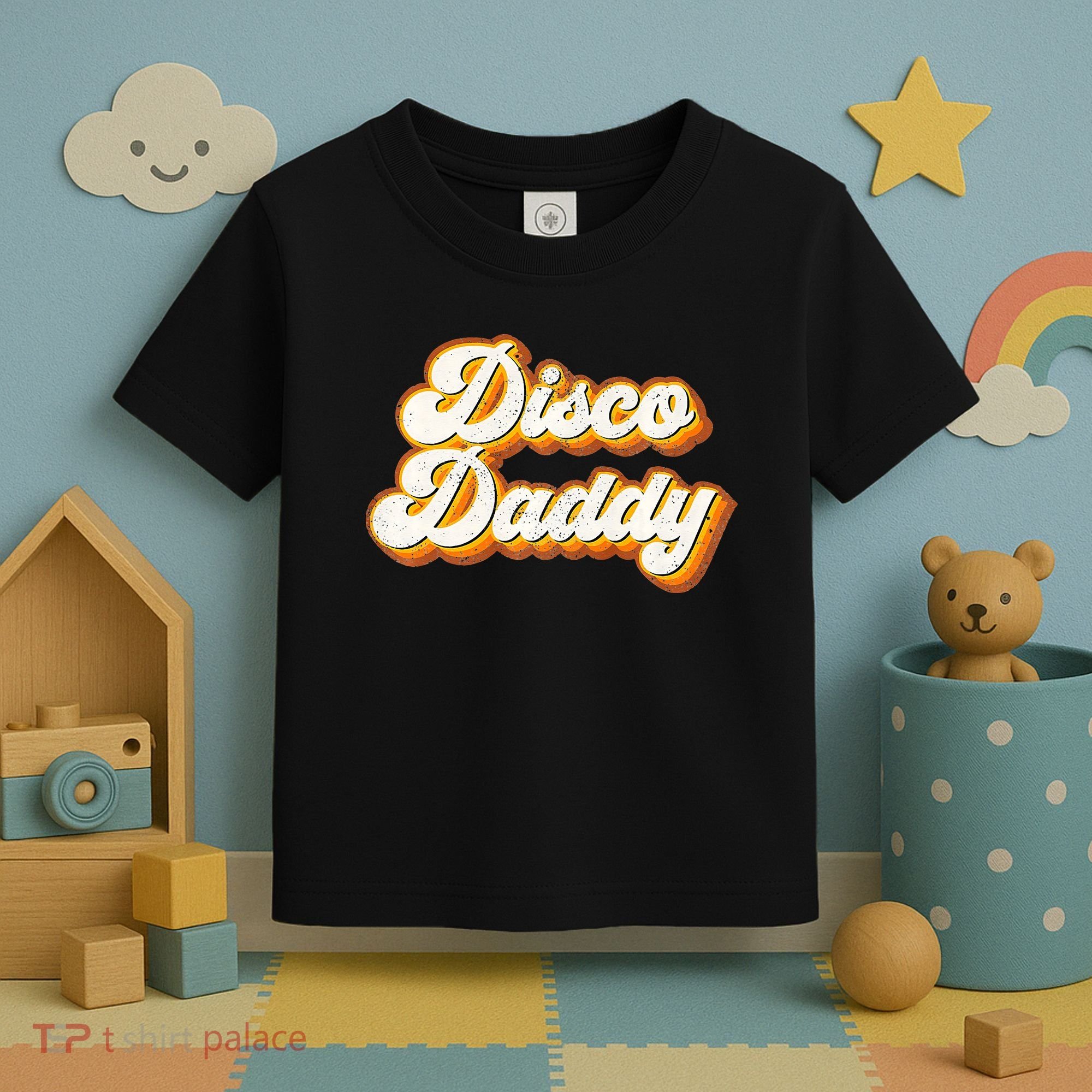 Disco Daddy Retro Matching60s 70s Party CostumeDad Toddler T-Shirt