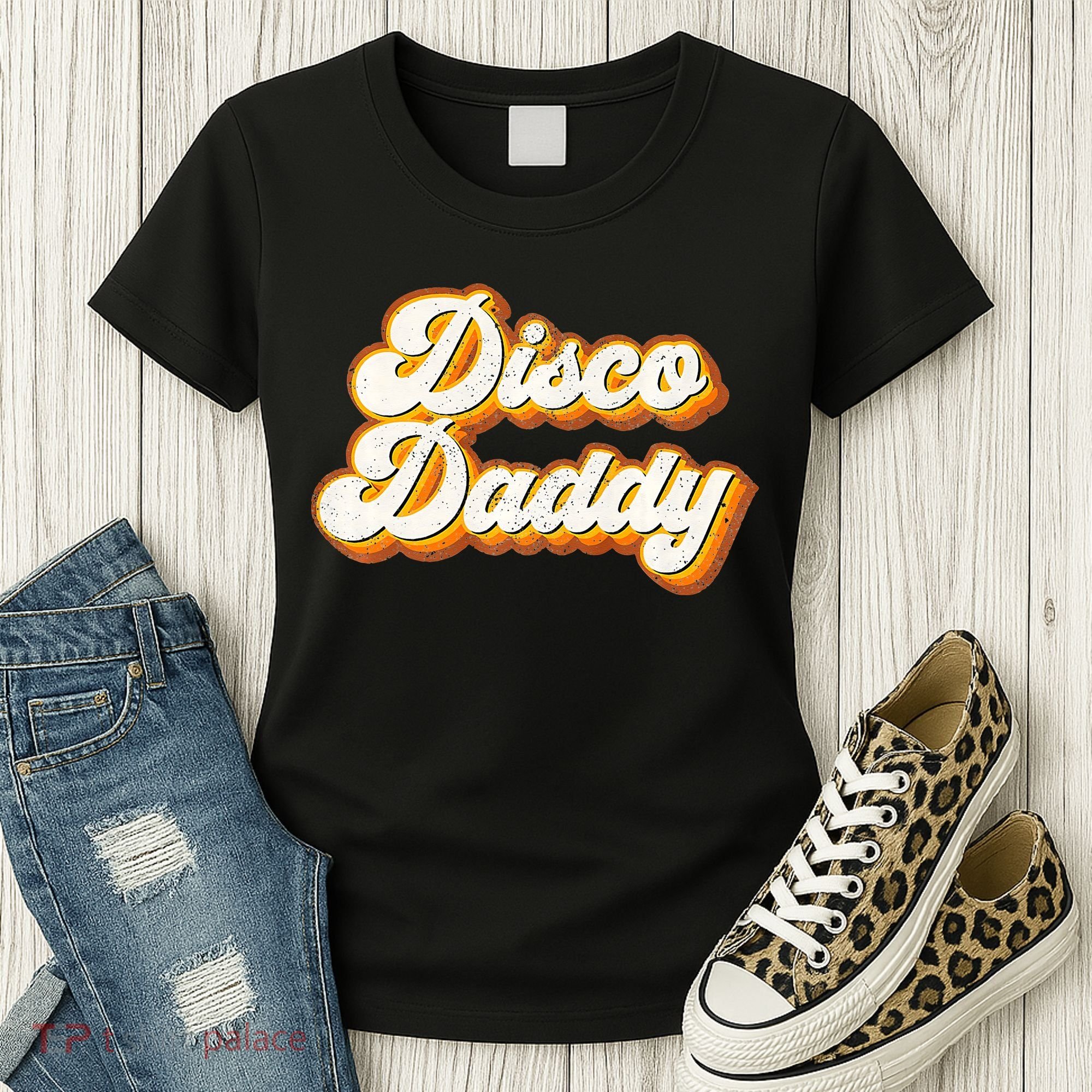 Disco Daddy Retro Matching60s 70s Party CostumeDad Women's T-Shirt