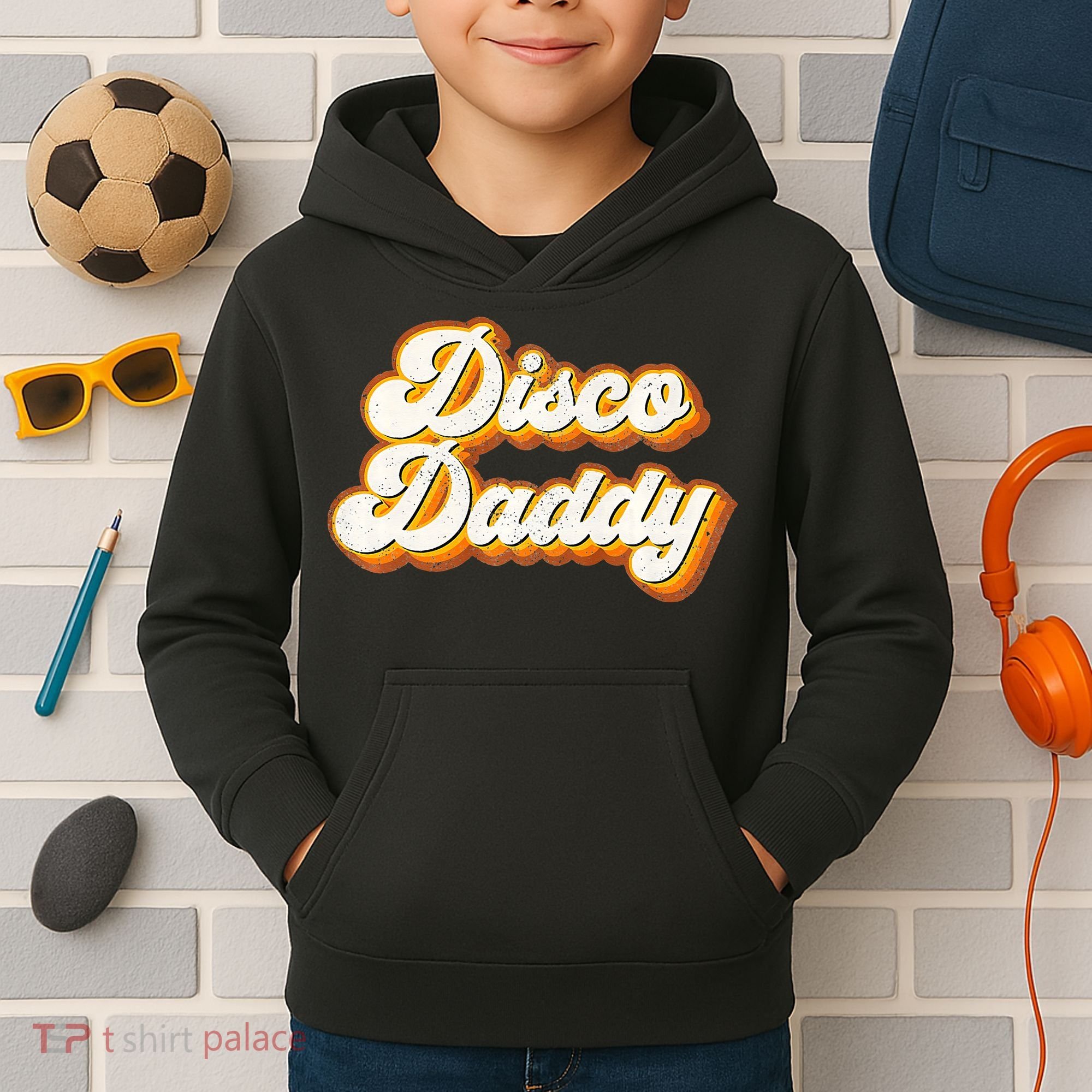 Disco Daddy Retro Matching60s 70s Party CostumeDad Kids Hoodie