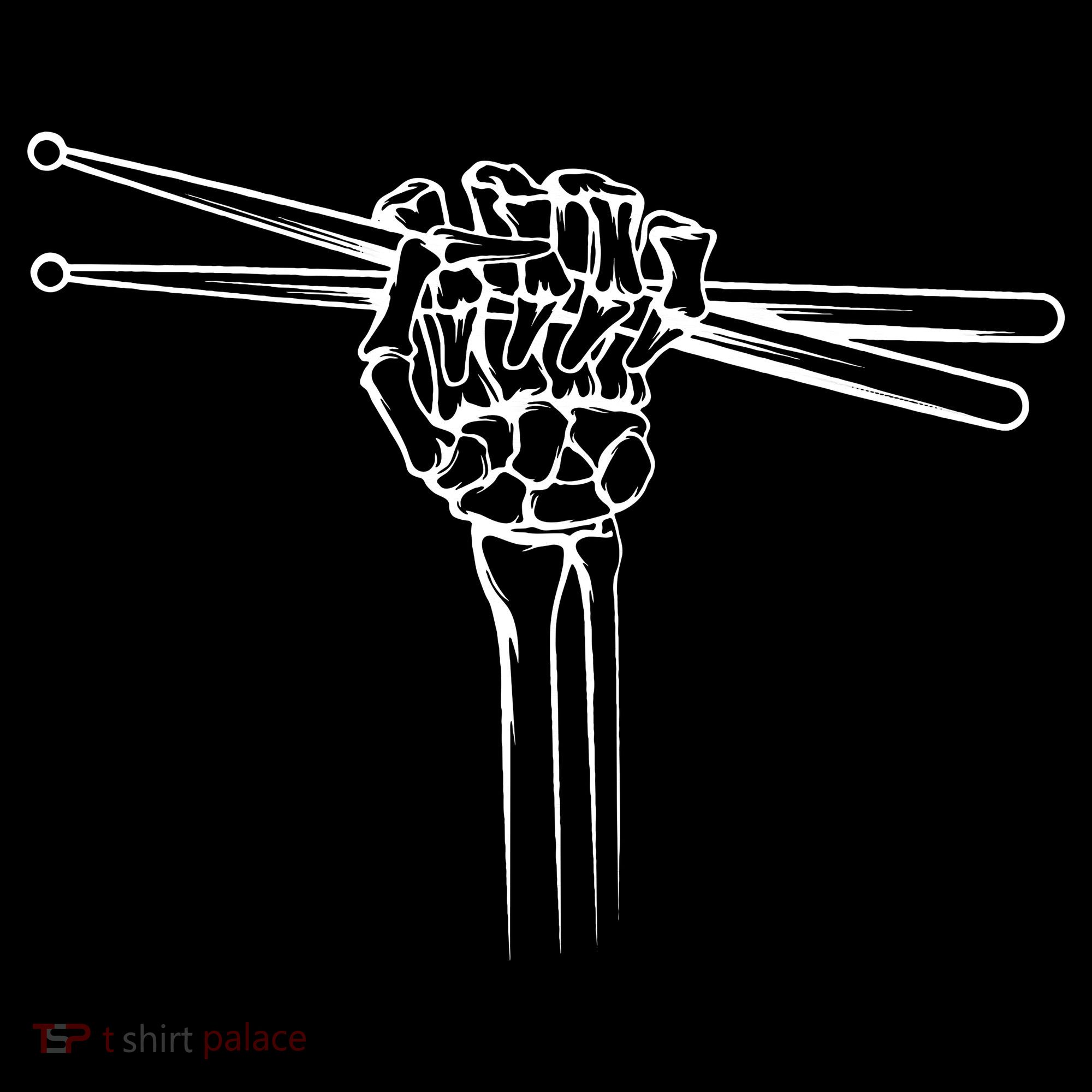 Drummer Drum Sticks Skeleton Hand Horns Women's Hoodie