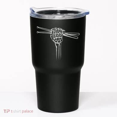 Drummer Drum Sticks Skeleton Hand Horns Tumbler