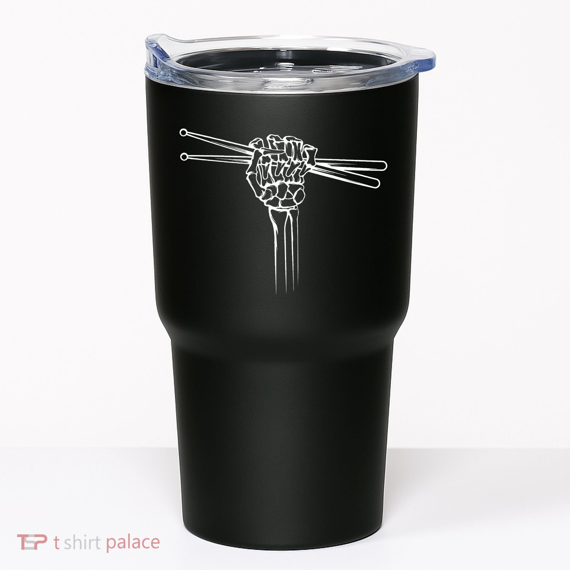 Drummer Drum Sticks Skeleton Hand Horns Tumbler