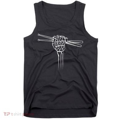 Drummer Drum Sticks Skeleton Hand Horns Tank Top
