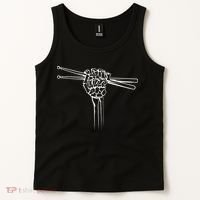 Drummer Drum Sticks Skeleton Hand Horns Tank Top thumb 2