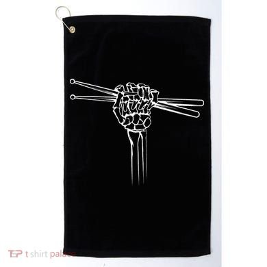 Drummer Drum Sticks Skeleton Hand Horns Golf Towel
