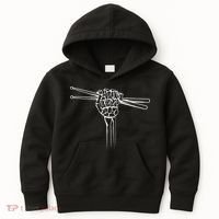 Drummer Drum Sticks Skeleton Hand Horns Kids Hoodie thumb 0