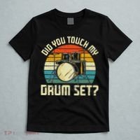 Drummer Drum Set Vintage Retro Did You Touch My Drum Set T-Shirt thumb 5