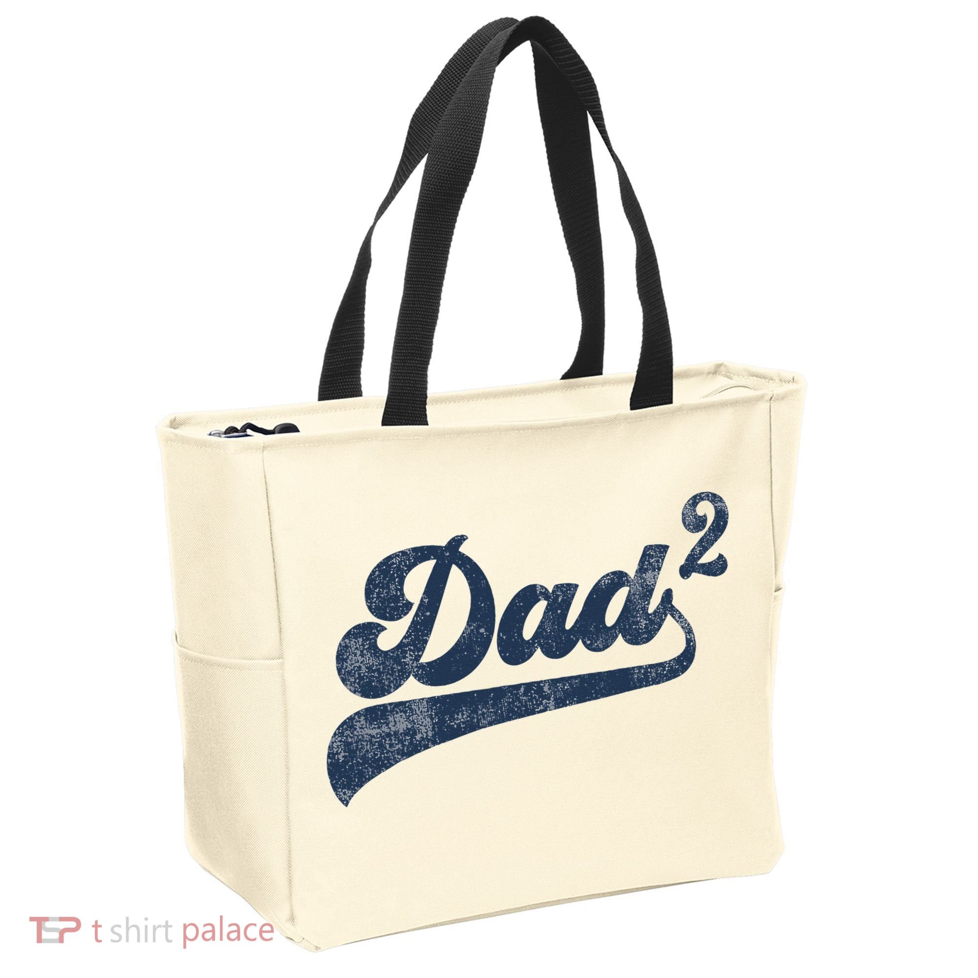 Dad2 Dad Squared Gifts Father Of Two Daddy 2 Second Time Dad Tote Bag