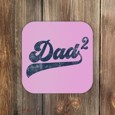Dad2 Dad Squared Gifts Father Of Two Daddy 2 Second Time Dad Coaster