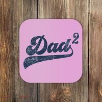 Dad2 Dad Squared Gifts Father Of Two Daddy 2 Second Time Dad Coaster thumb 0