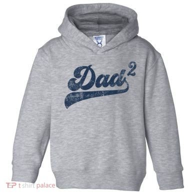 Dad2 Dad Squared Gifts Father Of Two Daddy 2 Second Time Dad Toddler Hoodie