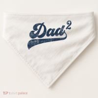 Dad2 Dad Squared Gifts Father Of Two Daddy 2 Second Time Dad USA-Made Doggie Bandana thumb 0