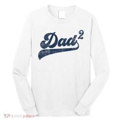 Dad2 Dad Squared Gifts Father Of Two Daddy 2 Second Time Dad Long Sleeve Shirt