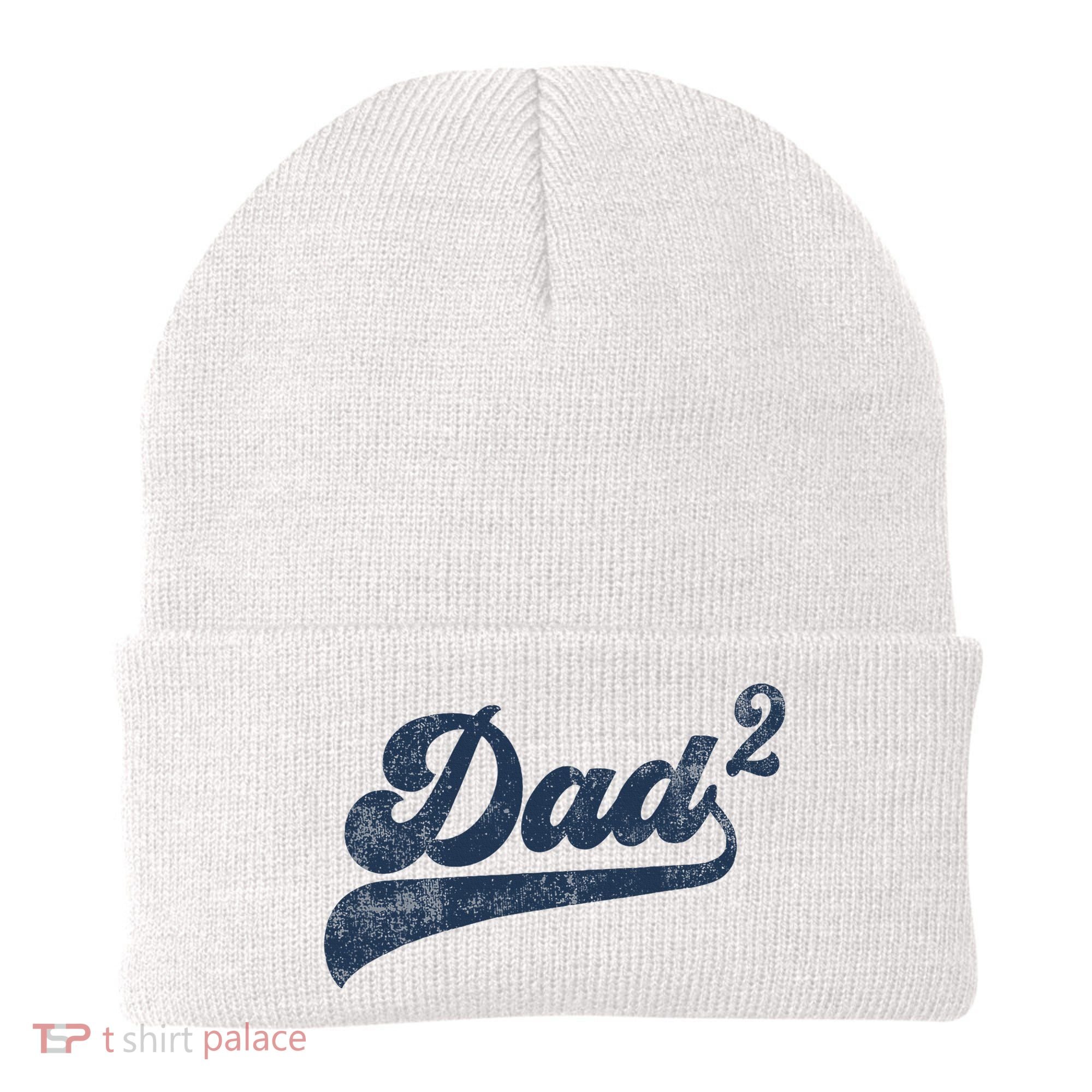 Dad2 Dad Squared Gifts Father Of Two Daddy 2 Second Time Dad Beanie