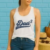 Dad2 Dad Squared Gifts Father Of Two Daddy 2 Second Time Dad Women's Tank Top thumb 2