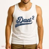 Dad2 Dad Squared Gifts Father Of Two Daddy 2 Second Time Dad Tank Top thumb 3