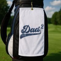 Dad2 Dad Squared Gifts Father Of Two Daddy 2 Second Time Dad Golf Towel thumb 2