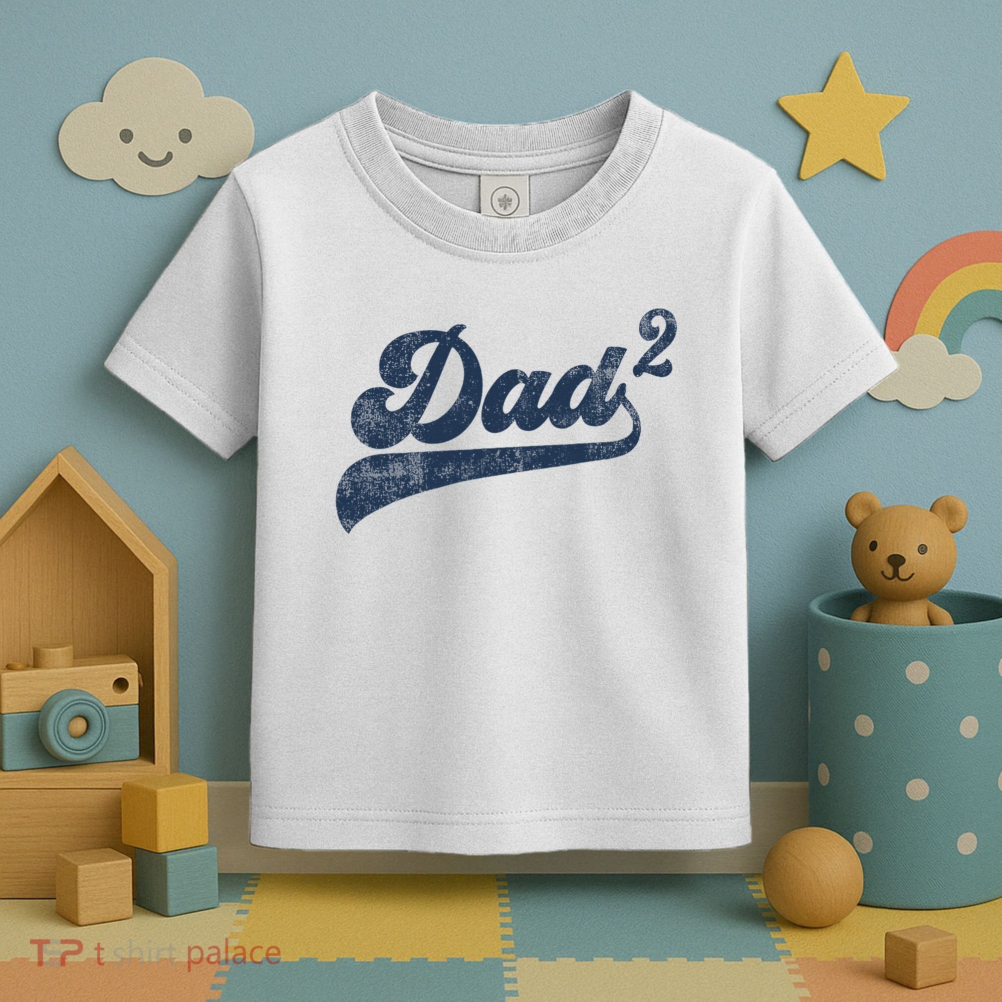 Dad2 Dad Squared Gifts Father Of Two Daddy 2 Second Time Dad Toddler T-Shirt