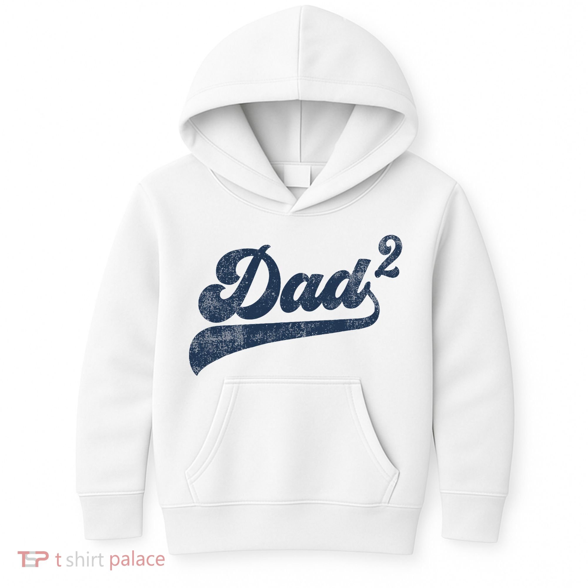 Dad2 Dad Squared Gifts Father Of Two Daddy 2 Second Time Dad Kids Hoodie