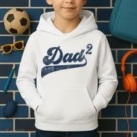 Dad2 Dad Squared Gifts Father Of Two Daddy 2 Second Time Dad Kids Hoodie thumb 2
