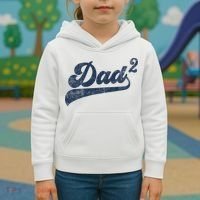 Dad2 Dad Squared Gifts Father Of Two Daddy 2 Second Time Dad Kids Hoodie thumb 3