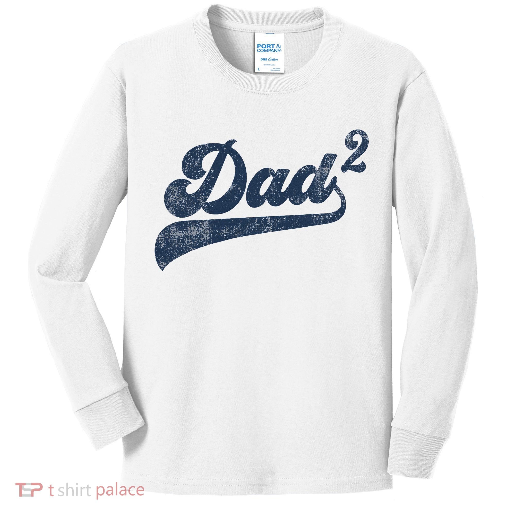 Dad2 Dad Squared Gifts Father Of Two Daddy 2 Second Time Dad Kids Long Sleeve Shirt