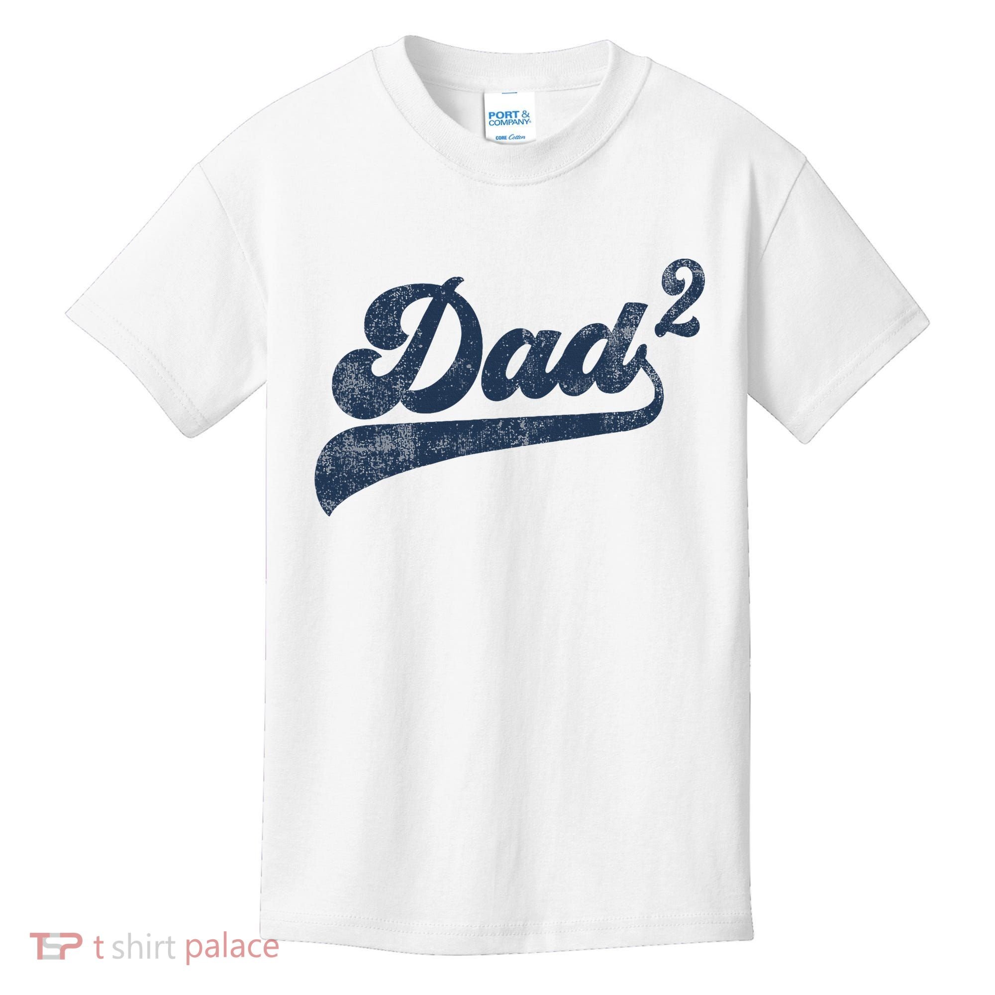 Dad2 Dad Squared Gifts Father Of Two Daddy 2 Second Time Dad Kids T-Shirt