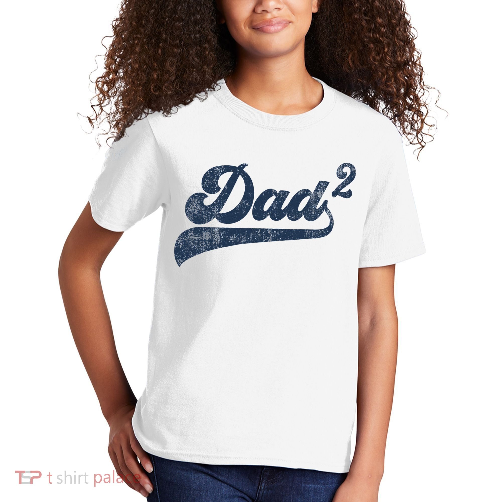 Dad2 Dad Squared Gifts Father Of Two Daddy 2 Second Time Dad Kids T-Shirt