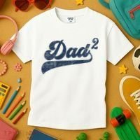 Dad2 Dad Squared Gifts Father Of Two Daddy 2 Second Time Dad Kids T-Shirt thumb 3