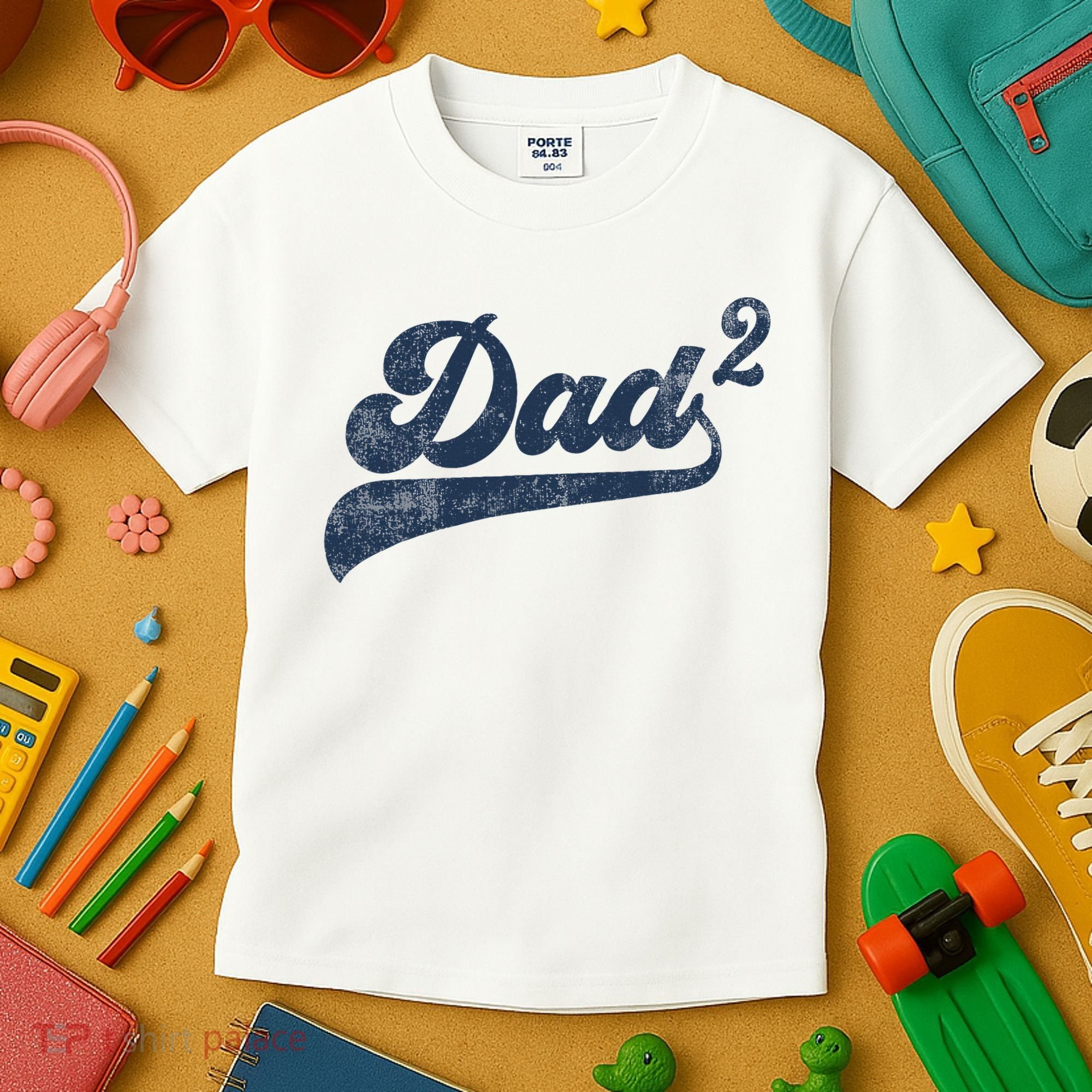 Dad2 Dad Squared Gifts Father Of Two Daddy 2 Second Time Dad Kids T-Shirt