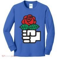 Dsa Democratic Socialists America Flowers Gift Meaningful Gift Kids Long Sleeve Shirt thumb 0