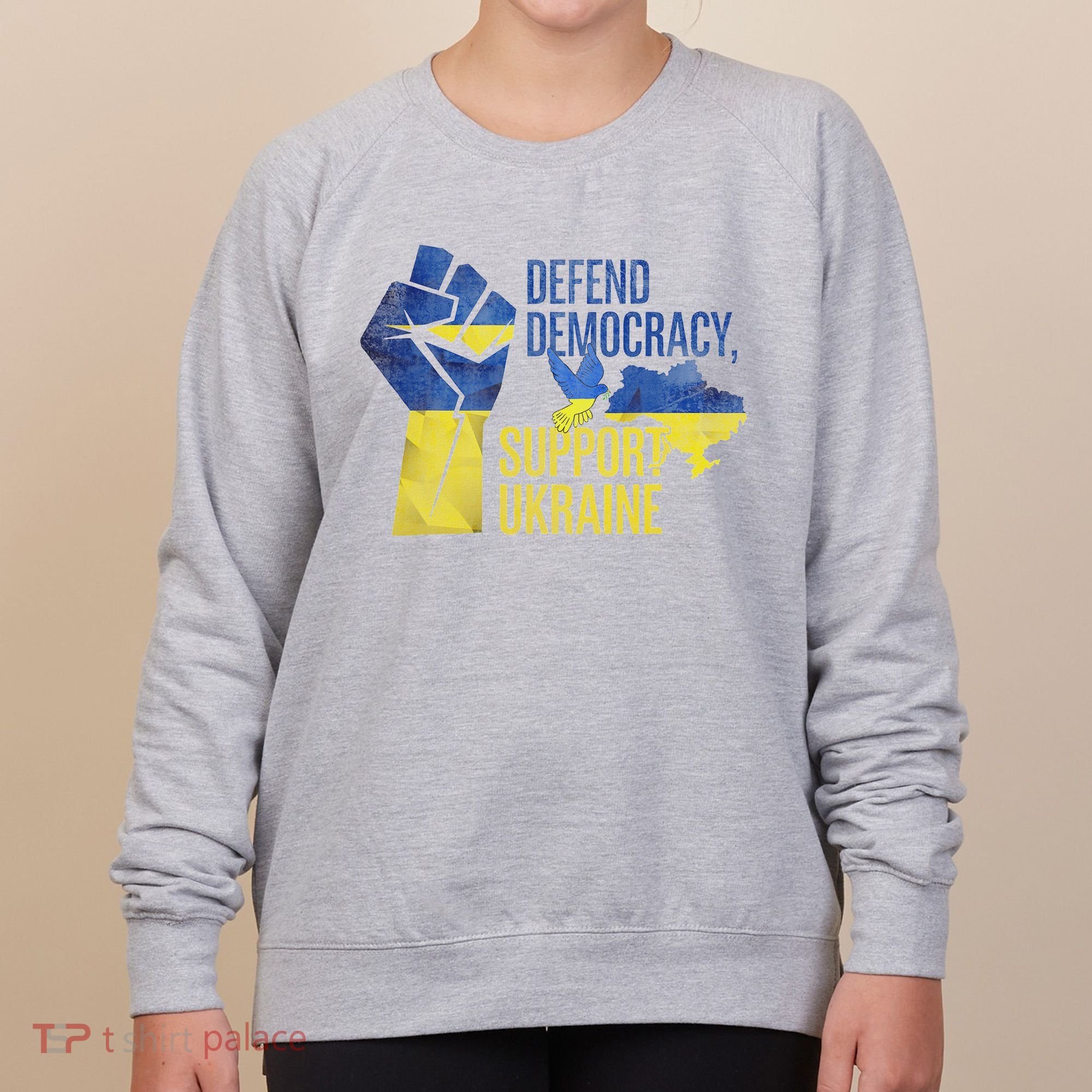 Defend Democracy Support Ukraine Zelensky Ukrainian Flag Women's Sweatshirt