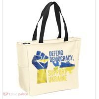 Defend Democracy Support Ukraine Zelensky Ukrainian Flag Tote Bag thumb 2