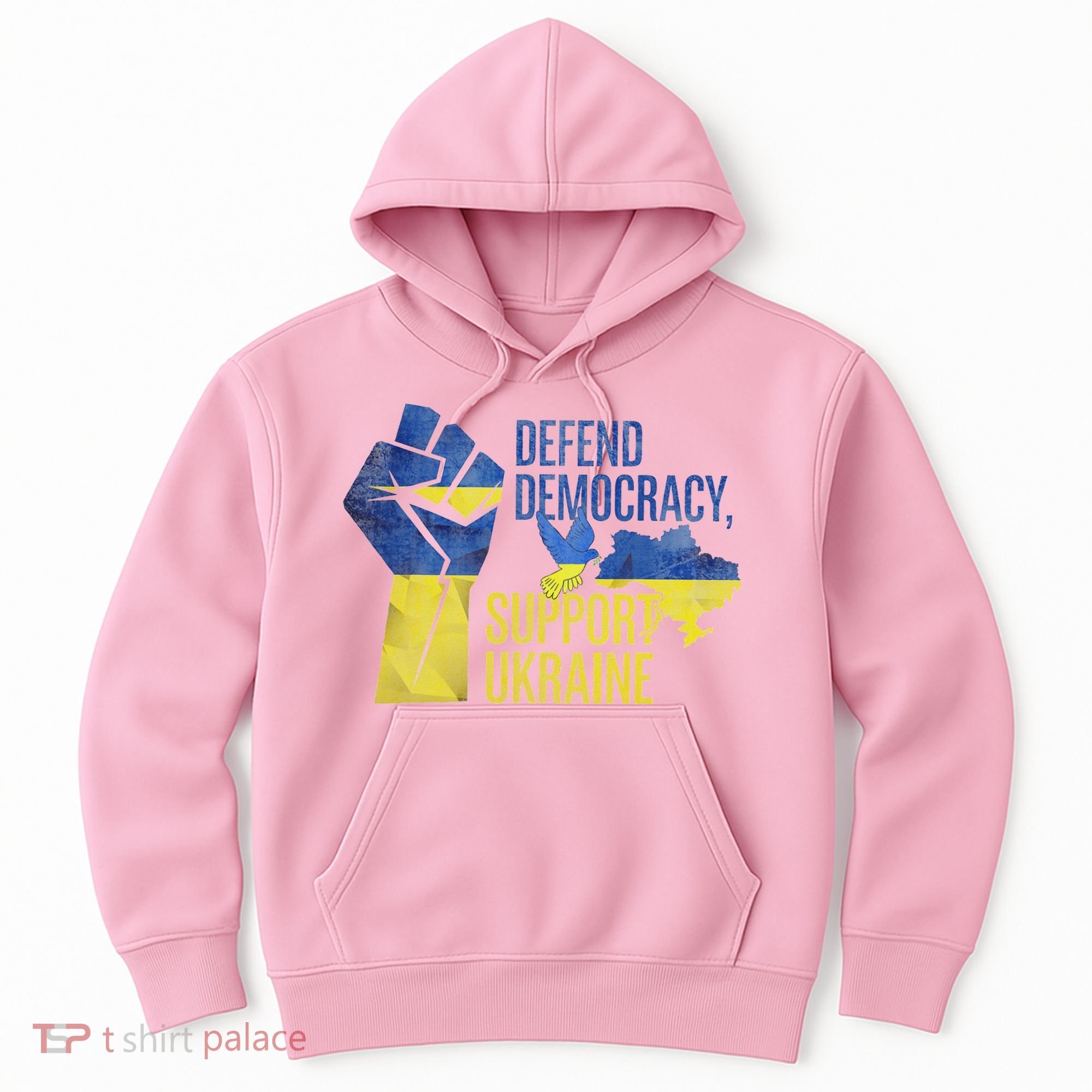 Defend Democracy Support Ukraine Zelensky Ukrainian Flag Hoodie