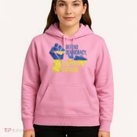 Defend Democracy Support Ukraine Zelensky Ukrainian Flag Hoodie thumb 5