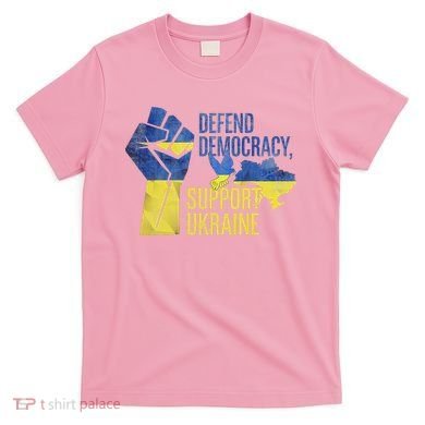 Defend Democracy Support Ukraine Zelensky Ukrainian Flag T-Shirt