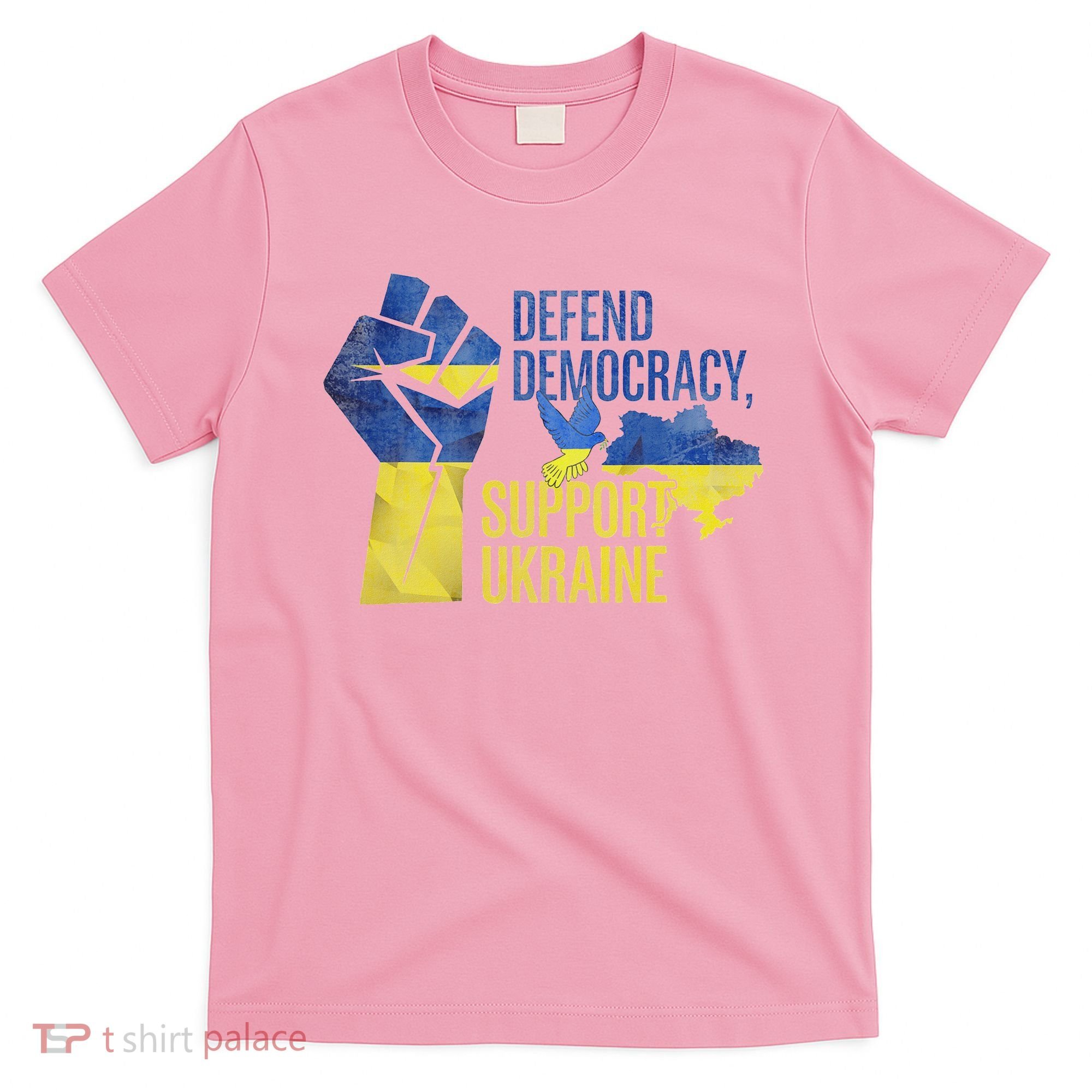 Defend Democracy Support Ukraine Zelensky Ukrainian Flag T-Shirt