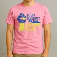 Defend Democracy Support Ukraine Zelensky Ukrainian Flag T-Shirt thumb 3