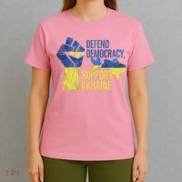 Defend Democracy Support Ukraine Zelensky Ukrainian Flag T-Shirt thumb 4